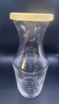 Vintage Mcm Salad Dressing Cruet Glass Shaker Bottle Yellow Lid Kitchen. Fixed Price $12.00.