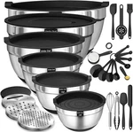 Mixing Bowls W/airtight Lids 26PCS Stainless Steel Grater Set, Black. Fixed Price $98.43.