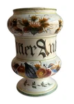 Apothecary Jar Ther. Andr. Hand Painted Deruta Style Pedestal Vase No Lid. Fixed Price $23.75.