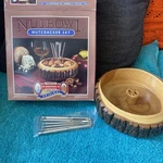 Nutbowl Nutcracker Set H.m. Quackenbush Wood W/picks & Made In Usa. Fixed Price $49.99.