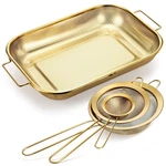 Lemonroad Gold Over Sink Colander With Expandable Handles 3 Pcs .... Fixed Price $44.07.
