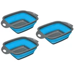 3 Pcs Collapsible Colander Set Silicone Square Foldable Strainer Blue. Fixed Price $60.00.