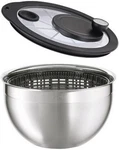 Rosle 15695 Stainless Steel Large Salad Spinner With Glass Lid. Fixed Price $247.99.