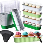 Blushtier 540 Pcs Sage Green Mini Loaf Pans With Lids And Spoons 6.8 Oz. Fixed Price $60.89.