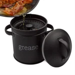 Auldhome Design Enamelware Grease Container With Strainer, Black Farmhouse Style. Fixed Price $31.48.