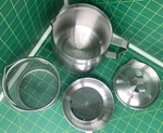 Oil Strainer Pot Pour Spout Stovetop Deep Fryer Portable Storage Mesh Filter. Fixed Price $32.99.