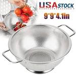 Stainless Steel Deep Colander Kitchen Strainer Large For Washing Rice Silver. Fixed Price $11.37.