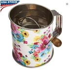 Stainless Steel 3-CUP Hand Crank Flour Sifter Pastry Cutter Fine Mesh Baking Too. Fixed Price $53.97.