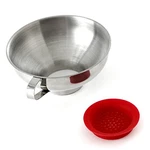 Norpro Stainless Steel Funnel W/ Silicone Strainer, Wide Mouth, 2.25IN (5.5CM). Fixed Price $24.84.