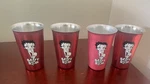 Set Of 4 Vintage Style Betty Bop Metal Drinking Cups. Fixed Price $15.00.