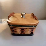 2004 Longaberger Proudly American Medium Berry Basket Red Blue Usa. Fixed Price $65.00.