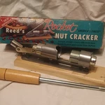 Reed's MODEL-816 Nut Cracker Steel Wood Silver Beige With Box Made In Usa. Fixed Price $16.50.