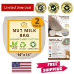Xxl 14X14 Organic Cotton Nut Milk Bag Eco-friendly Strainer For Smooth Drinks. Fixed Price $13.99.