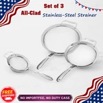 All-clad Stainless Steel Fine Mesh Strainer Set Of 3 Kitchen Colander Sieve. Fixed Price $100.90.