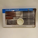 Perfect All-american Grilling Kit Bbq Tools Set Burger Basket Tongs Fork Press. Fixed Price $17.95.