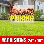 Pecans Yard Sign With H-stakes Cinnamon Nut Shelled Healthy Bakery Products. Fixed Price $143.95.