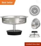 3-1/2 Inch Kitchen Sink Strainer With Rubber Bottom Easy Install & Rust-free. Fixed Price $7.99.