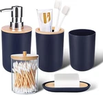 Imucci Bathroom Accessories 5PIECE Plastic Set, Navy Blue. Fixed Price $30.33.