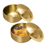 Aynaxcol Stainless Steel Rice Bowl With Lid, Set Of 11.5CM-13CM, Gold. Fixed Price $29.07.