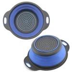 Blue Round Silicone Collapsible Colander Kitchen Strainers W.... Fixed Price $16.81.