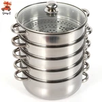 5 Tier Stainless Steel Steamer Cooker Pot Kitchen Food Cooking + Glass Lid. Fixed Price $49.02.