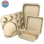 Casaculina Baking Pans Set, 5-PIECE Nonstick Bakeware Sets With Round/square Cak. Fixed Price $44.07.