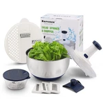 3 1 Stainless Steel Pump Salad Spinner Food Chopper Set: Large Collapsible.... Fixed Price $44.31.