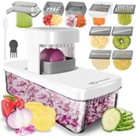 Keouke 8-IN-1 Vertical Vegetable Chopper Mandoline Slicer With 1, White. Fixed Price $47.99.