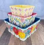 New Pioneer Woman 3 Square Colander Ceramic Fruit Strainer. Fixed Price $99.99.