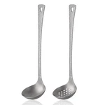 Titanium Ladle Set, Reusable Metal Hot Pot With Slotted Spoon, Fish Sca.... Fixed Price $41.78.