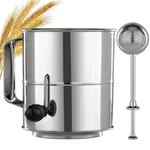 Flour Sifter - 5 Cup Fine Mesh Hand Crank Stainless Steel With Agitato.... Fixed Price $27.59.