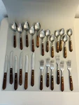 Washington Forge Town & Country Stainless Flatware Wood Handle 24 Piece. Fixed Price $36.00.