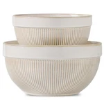Teakiss Ceramic Large Glazed White Stripe Mixing Bowls For Kitchen, Set Of 2 Big. Fixed Price $60.04.
