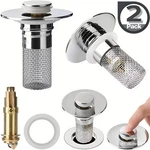 2-PACK Sink Stopper Hair Catcher Bathroom Pop Up Drain Strainer Filter Plug. Fixed Price $7.49.