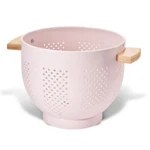 Metal Colander With Wood Handle Stable Base Powder Coated Steel Kitchen S.... Fixed Price $36.89.