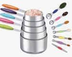 12 Pcs Measuring Cups And Spoons Set Stainless Steel, 5 Big, Silver. Fixed Price $37.06.