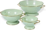 Metal Colander Set Of 3, Strainer Basket With Handles Perfect For Spaghetti. Fixed Price $49.99.