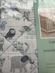 Aden + Anais Essentials 3-PIECE Crib Bedding Set: Tigers Elephants Owls. Fixed Price $55.00.