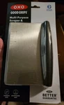 Oxo Good Grips Gray Stainless Steel Multi-purpose Scraper/chopper Baking Bench. Fixed Price $11.99.