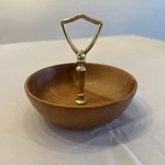 Oregon Myrtlewood Walnut Brown Wooden Bowl Candy Dish Handle Turn Tray 6. Fixed Price $16.99.