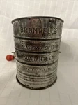 Vintage Bromwell Three Cup Metal Measuring Sifter Made Usa Wood Handle. Fixed Price $18.50.