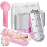 Ylnurac 25PACK Pink Mini Cake Pans With Lids Loaf And Spoons Stick. Fixed Price $17.50.
