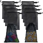 10 Pcs With Clips Mesh Drawstring Bags, Portable Nylon Storage For Toy,spor. Fixed Price $15.99.