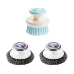 2PCS Stainless Steel Wool Scrubber With Handle 1 Dish Brush,heavy Dut.... Fixed Price $13.23.