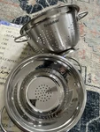 2X New Brookstone 5QT. German Colander Stainless Steel Resistant. Fixed Price $49.99.