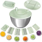 Large 5.3QT Stainless Steel Salad Spinner Lettuce Washer Dryer Quick Drain. Fixed Price $19.89.