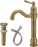 Bathlavish 360 Swivel Antique Brass Bathroom Vessel Sink Faucet Single Handle. Fixed Price $49.99.