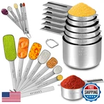 Minteem 20PC Stainless Steel Measuring Cups & Spoons Set - Nesting, Durable. Fixed Price $54.06.