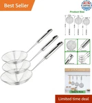Long Handle Stainless Steel Strainers - Safety & Elegance For Every Kitchen. Fixed Price $19.97.