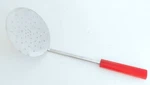 Vintage Vollrath Red Bakelite Handle Stainless Steel Skimmer Strainer Large. Fixed Price $14.99.